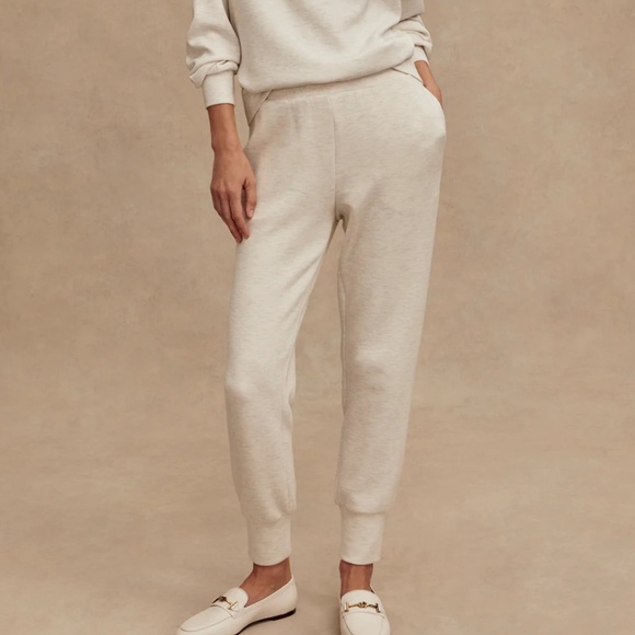 Varley The Slim Cuff Pant 25" in Ivory Marl - Picture 1 of 5